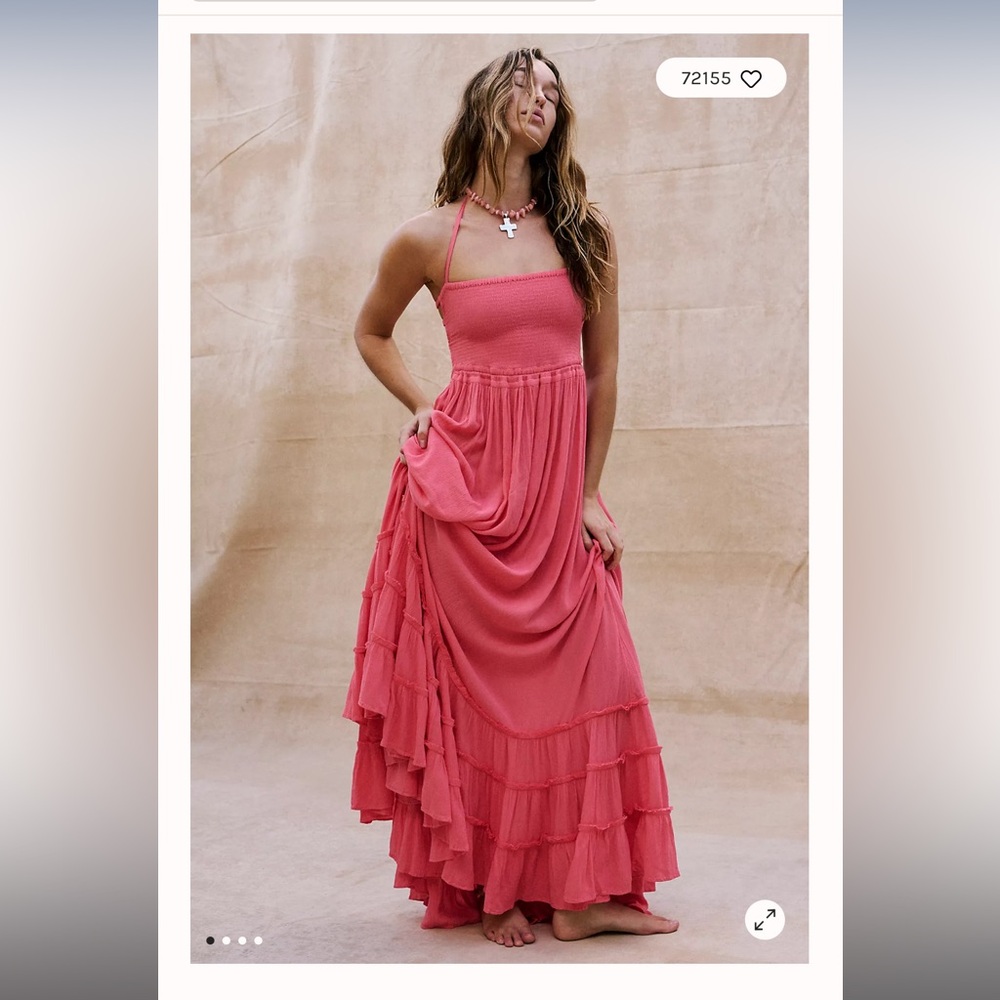 FREE PEOPLE NWT Red Extra tropical maxi dress